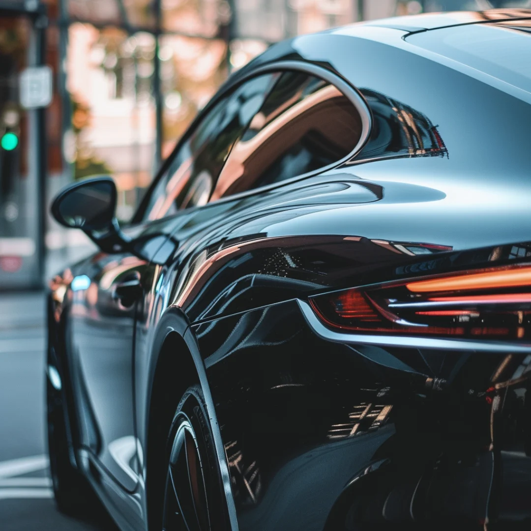 Professional window tinting on luxury vehicle